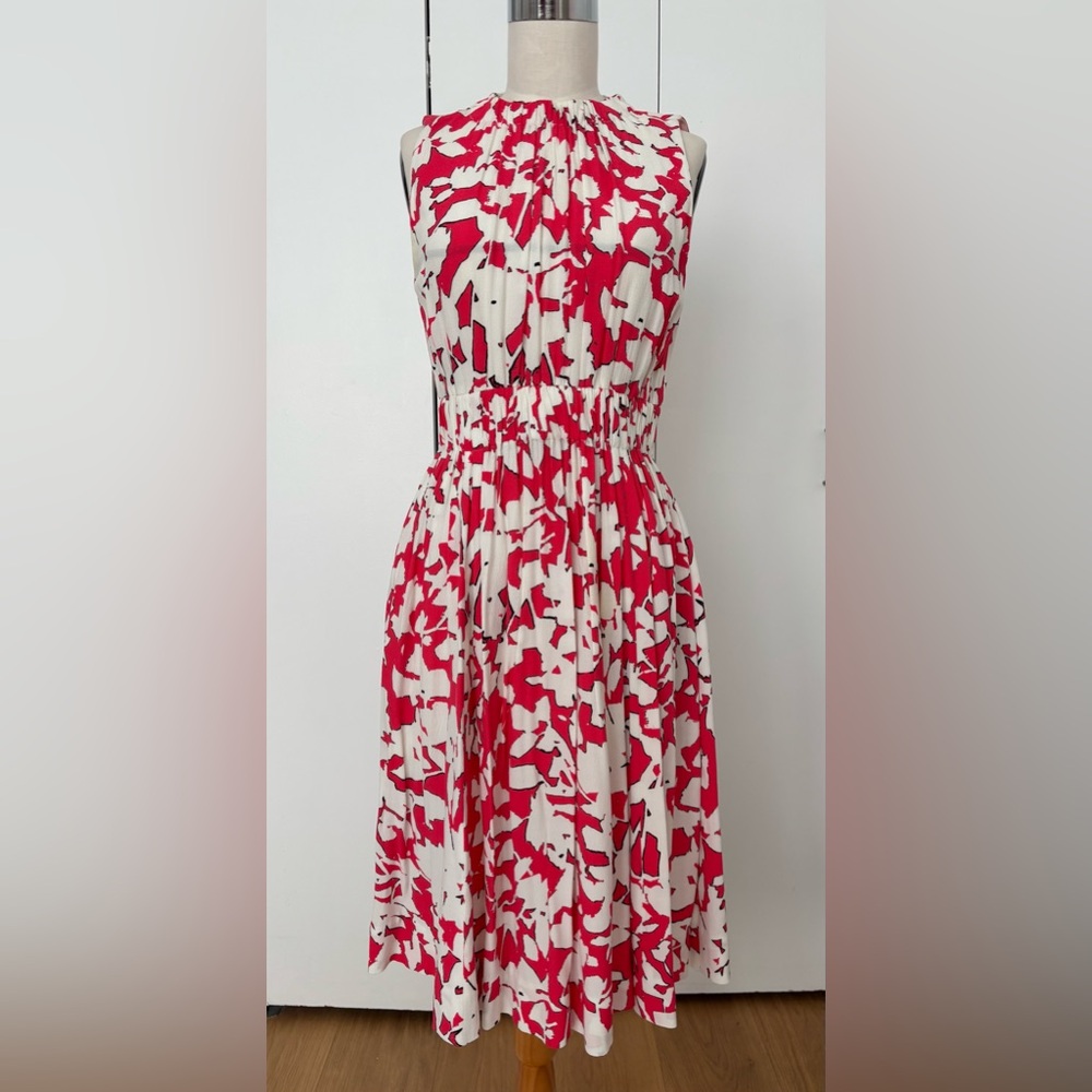 Kate Spade Coral and White Midi Dress